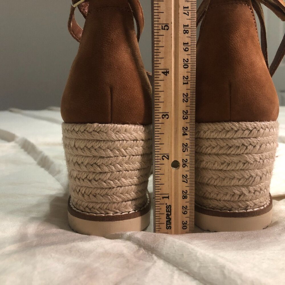 Lucky Brand brand new leather Carolina strappy espadrille wedge sandals 9.5 - Picture 5 of 9